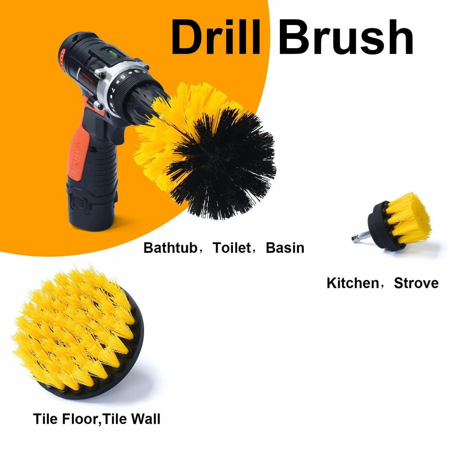 "Ultimate Drill Brush Set - Effortlessly Clean Car, Carpet, Tile, and Grout with Power Scrubber Attachments"